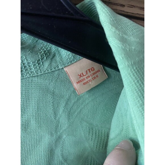 Tommy Bahama Light Green Tropical Floral 100% Silk Button Down Mens Size XL - Picture 3 of 7